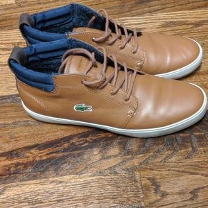 Men's leather high top sneakers